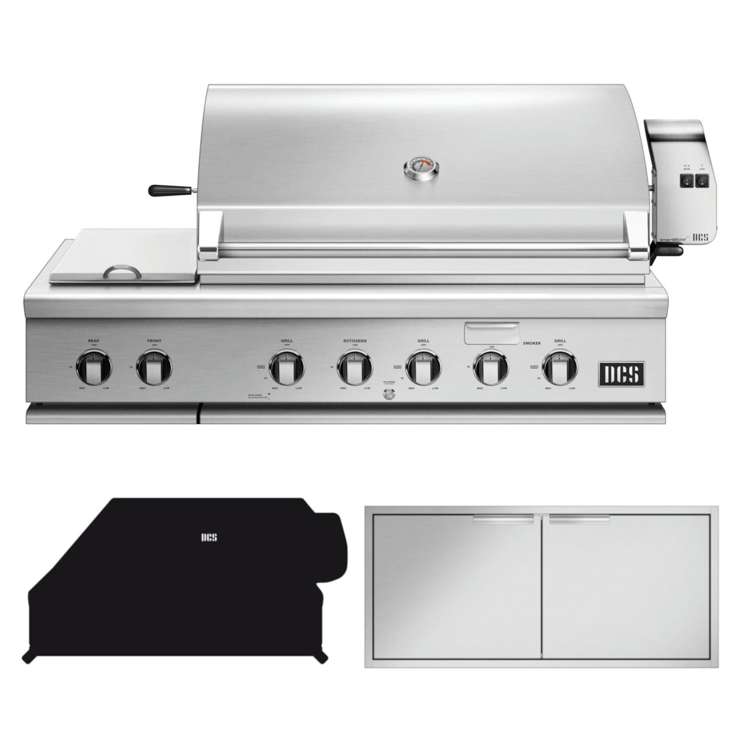 DCS Series 7 3-Piece 48-Inch Natural Gas Outdoor Kitchen Package - BH1-48RS-N-3PC