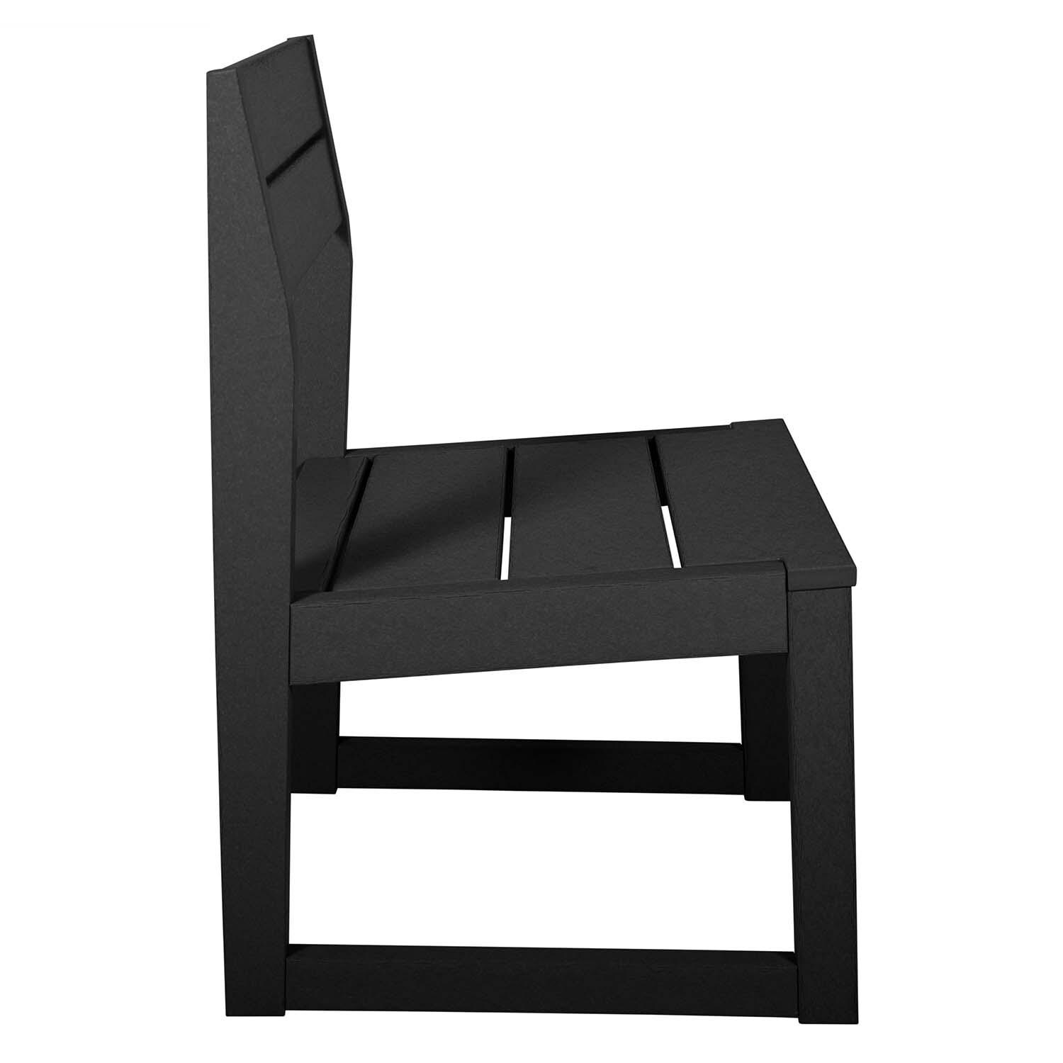 Hazel Cove Recycled Plastic Dining Side Chair in Black Sand by Lakeview Outdoor Designs - Side View - White Background thumbnail