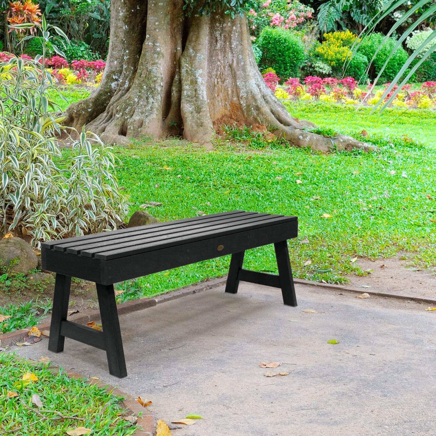 Elm Pointe 4 Ft Recycled Plastic Picnic Bench in Black by Lakeview Outdoor Designs