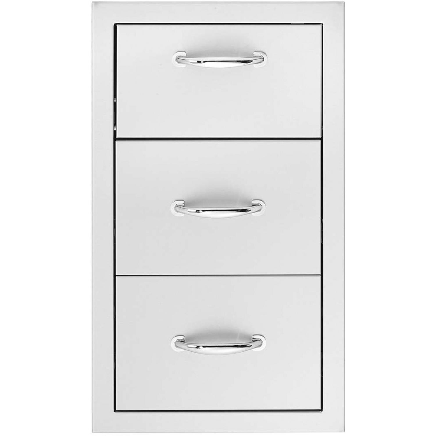 Summerset 15-Inch Stainless Steel Flush Mount Double Access Drawer With Paper Towel Holder - SSTDC-17 thumbnail