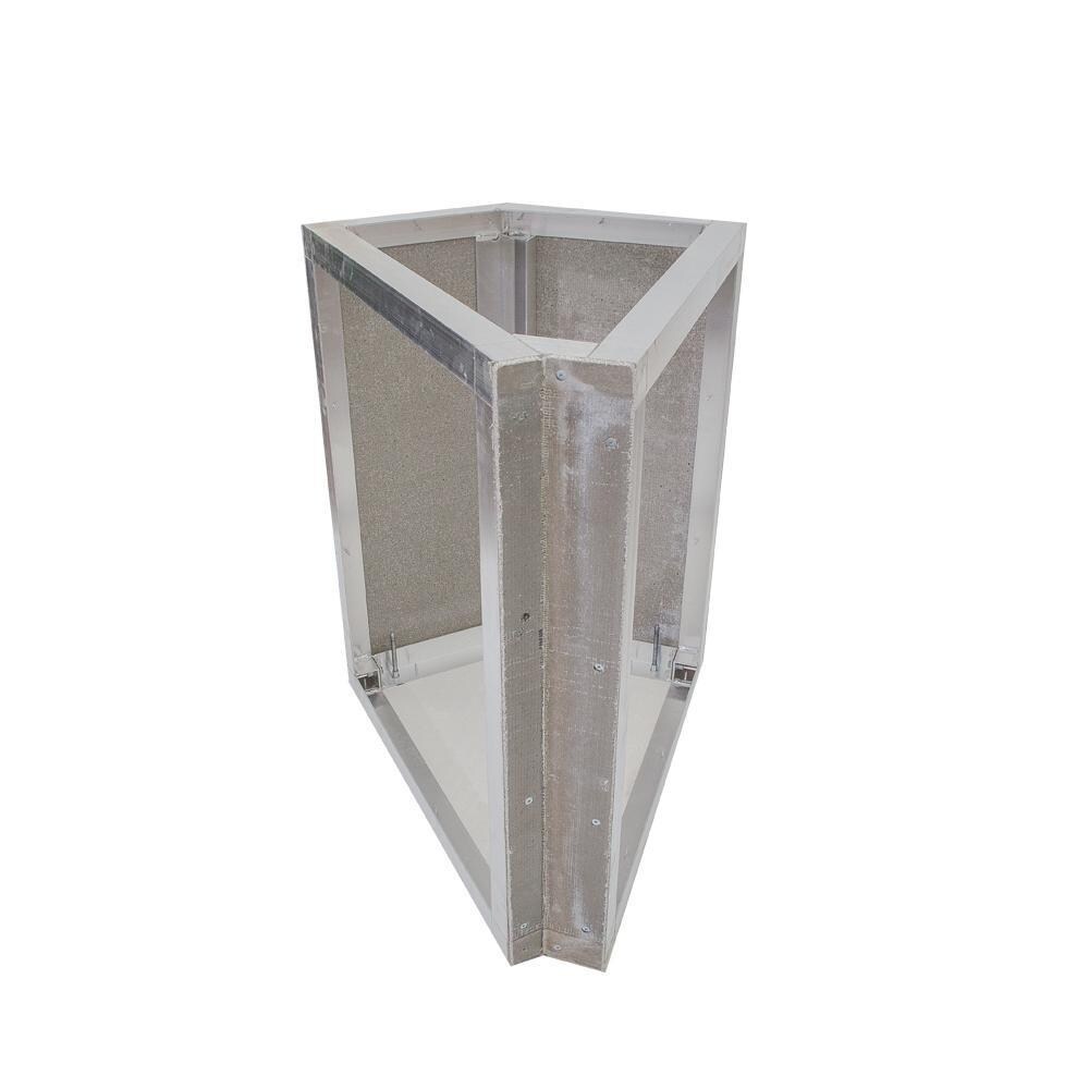 Grillnetics WBC 45 Degree Corner Cabinet 27W X 35H Easy Outdoor Kitchen Frame Kit With Cement Board - Right-Side Configuration thumbnail