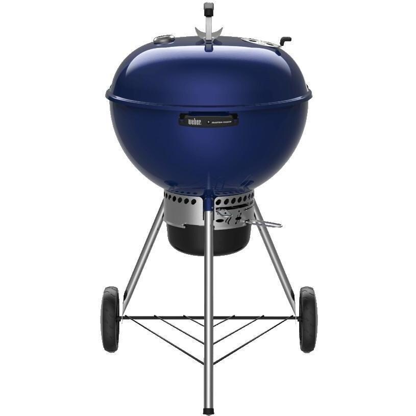 Weber 14516001 22-inch Deep Ocean Blue Charcoal Grill - Front View - White Background thumbnail