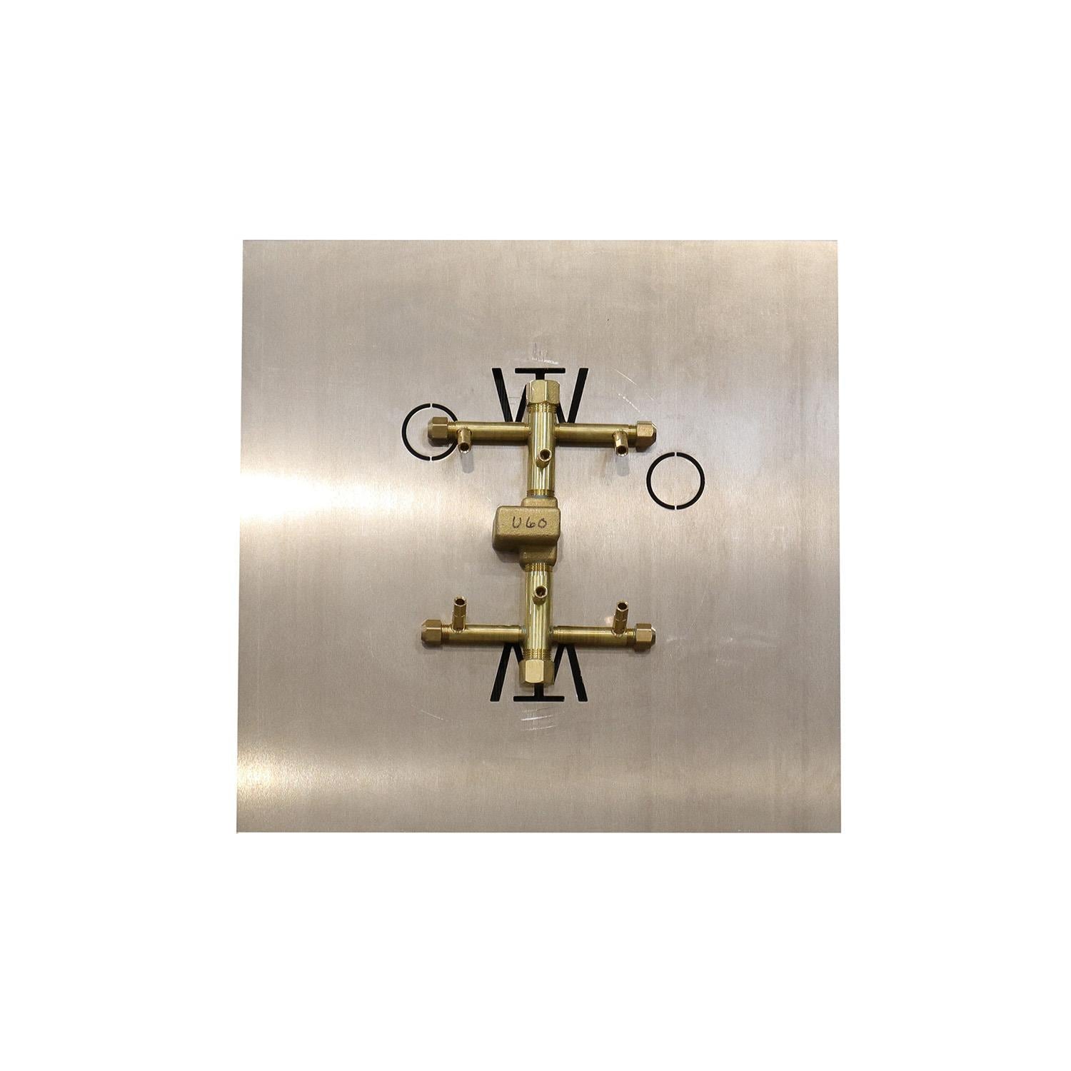 Warming Trends U60PL18S 9 X 7 Inch CROSSFIRE Brass Burner w/ 18-in Square Plate - Burner - White Background thumbnail