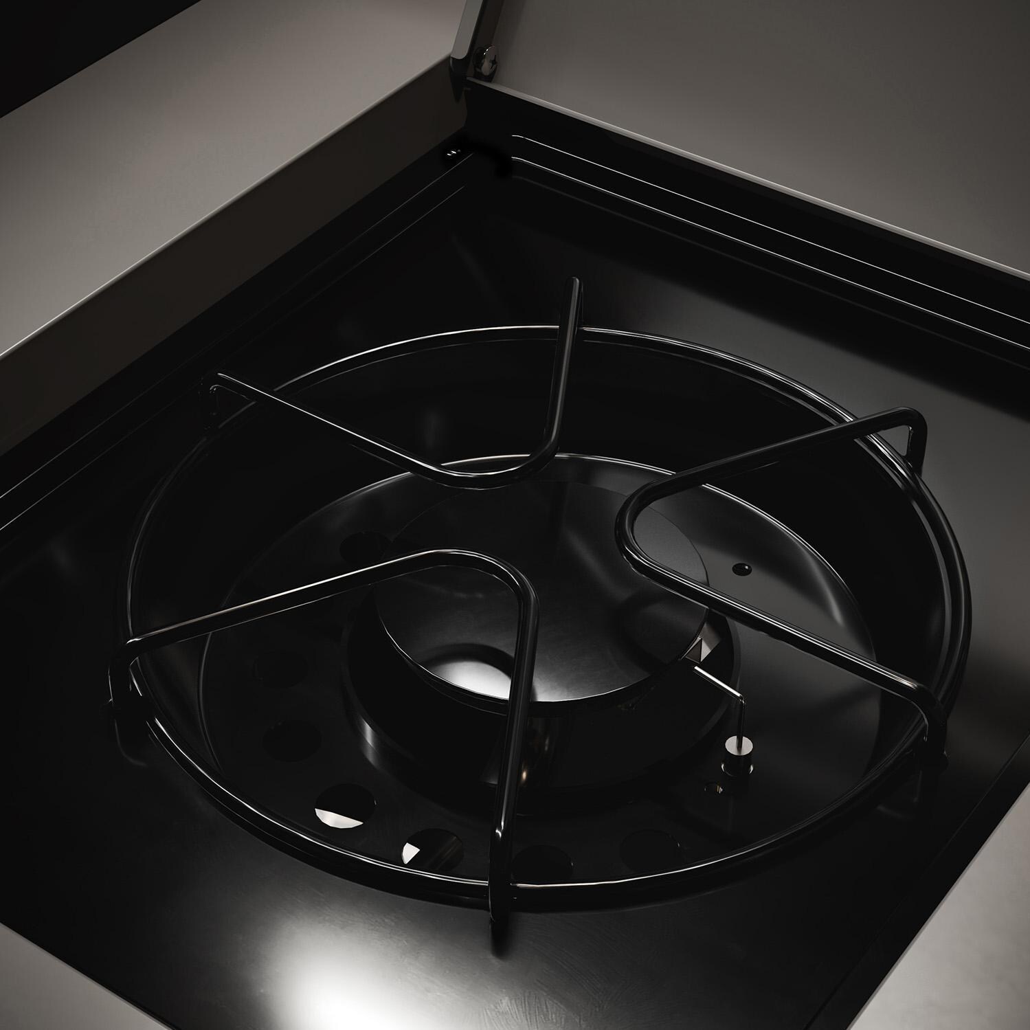 TYTUS Fresno Series Gunmetal Gray & Graphite Stone Natural Gas Grill Island (Ships Propane w/ Conversion Kit) - Pot Burner - Detail thumbnail