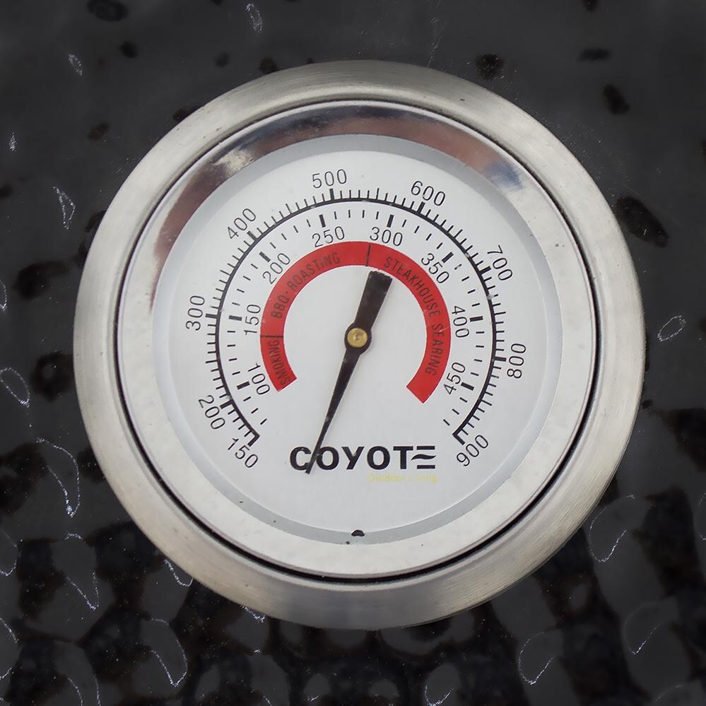 Coyote C1CHCS-FS Asado Freestanding Ceramic Grill - Temperature Gauge Detail View thumbnail