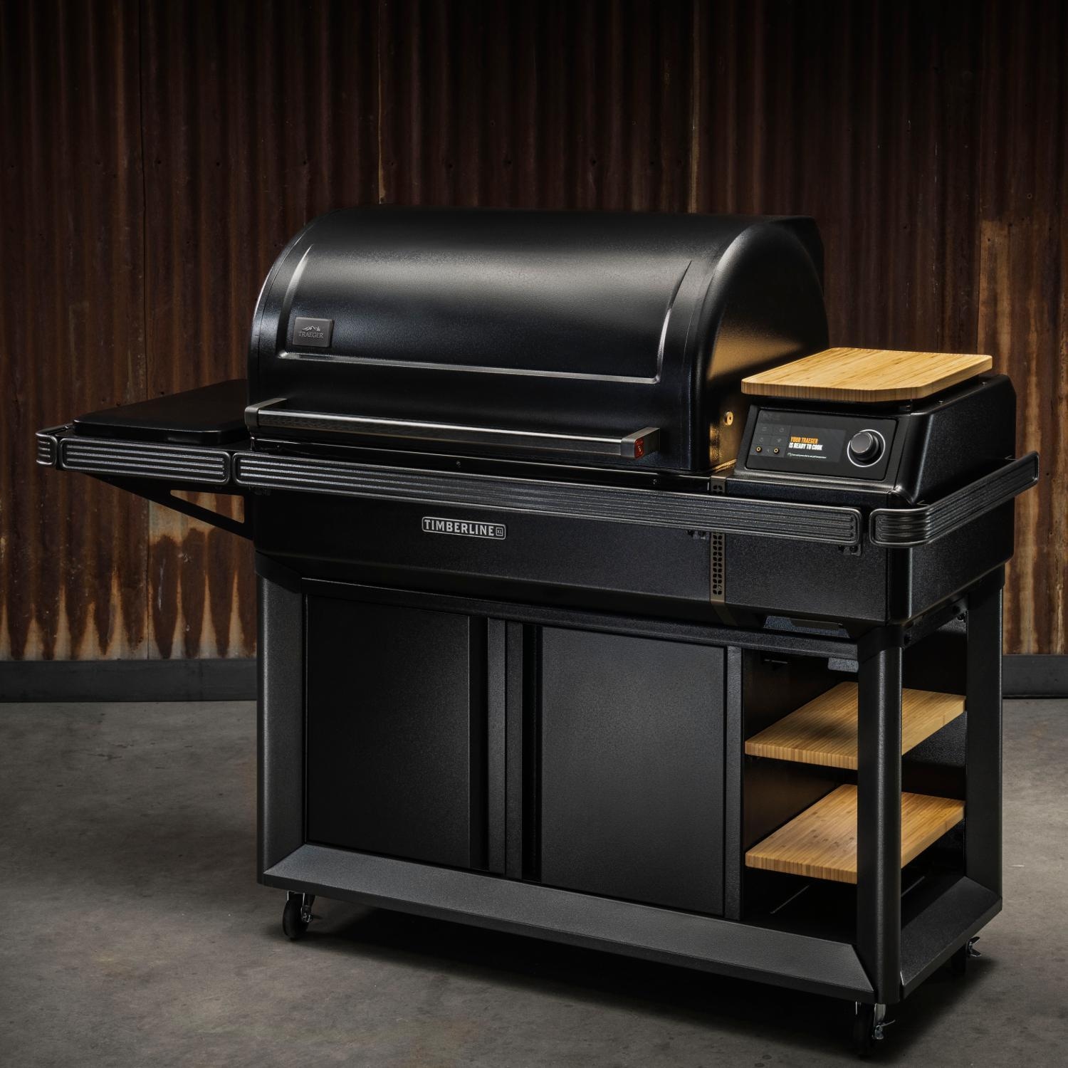 Traeger All-New Timberline XL Wi-Fi Controlled Wood Pellet Grill w/ WiFire 5 Pc Bundle - On Patio - Lifestyle thumbnail