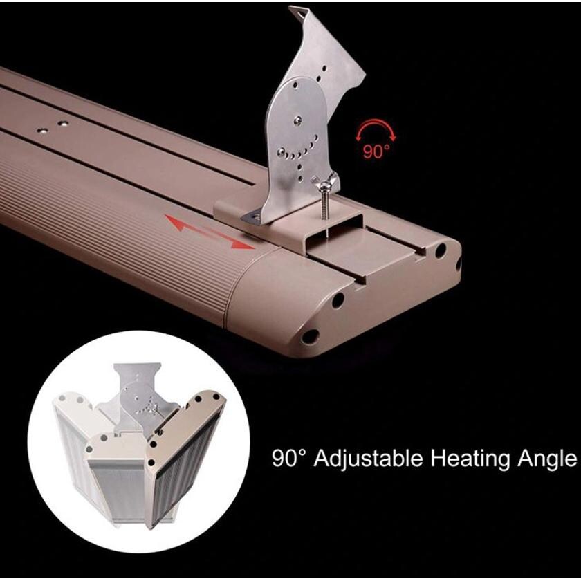 RADtec X33R X-Series 72-Inch 3300W Electric Infrared Patio Heater - Heater Angles - Detail thumbnail