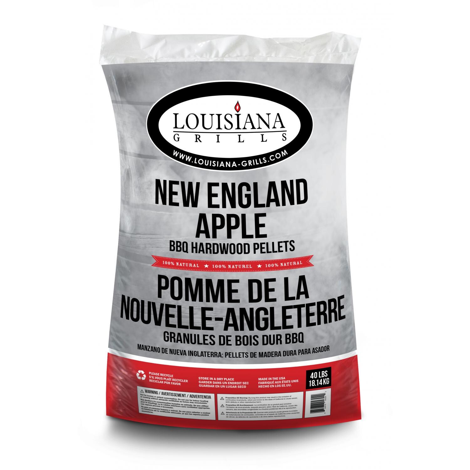 Louisiana Grills 40 Lb. Natural Hardwood Pellets - New England Apple
