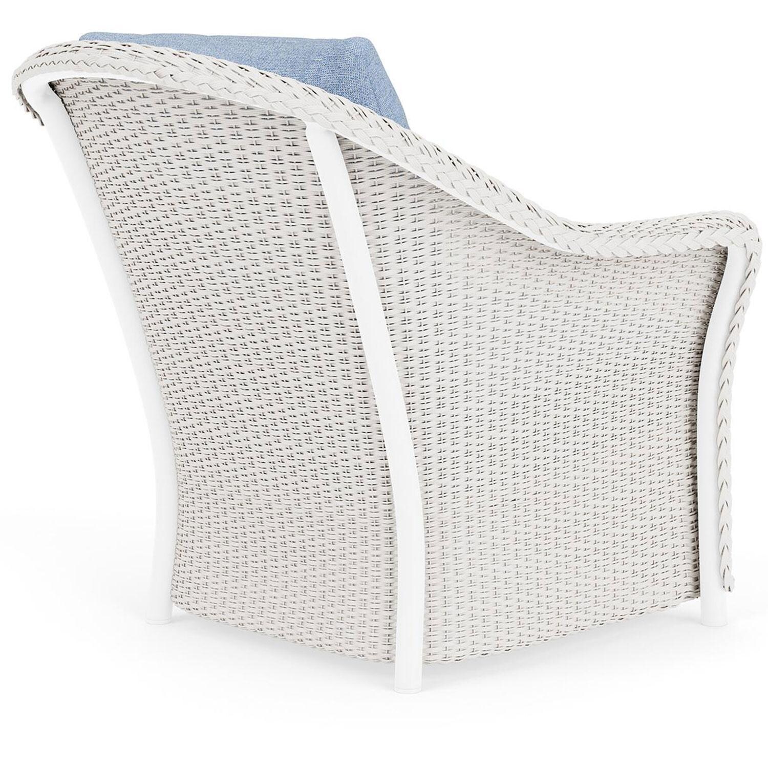 Lloyd Flanders Weekend Retreat Lounge Chair in White Finish W/ Demo Skyway Fabric - Back Right thumbnail