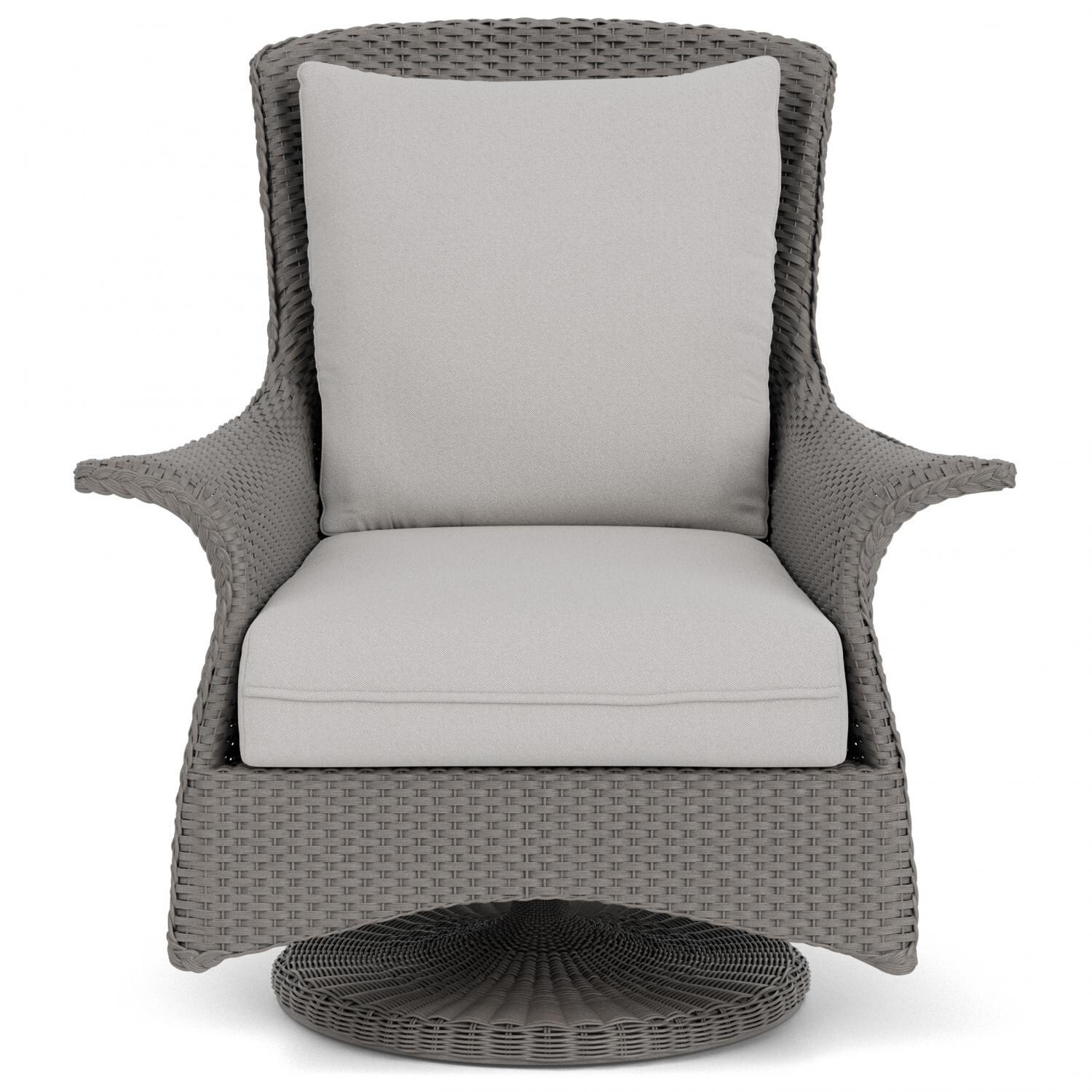 Lloyd Flanders Mandalay Swivel Rocker Lounge Chair in Pewter Finish with Tundra Dove fabric thumbnail