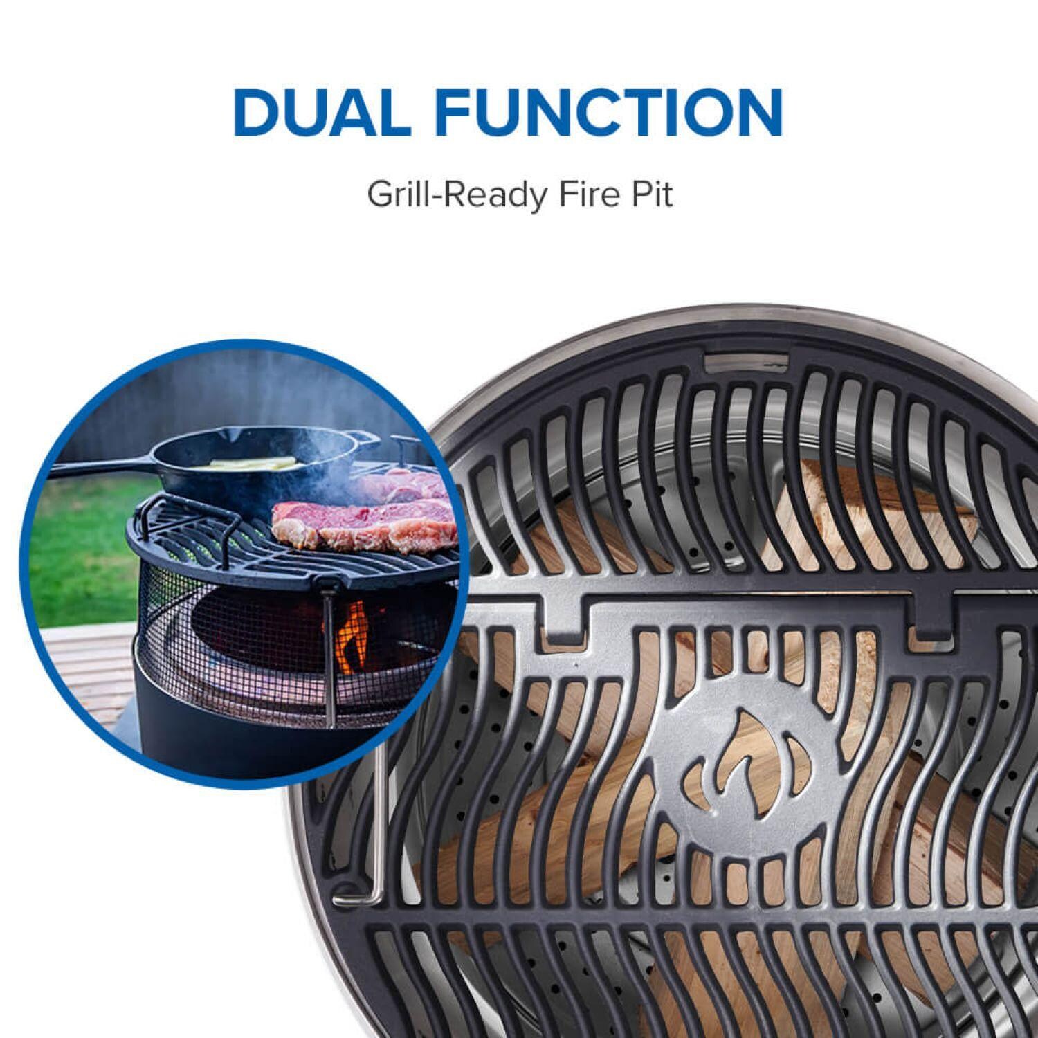 Napoleon NWFPMTI-SS Timberwolf 18-in Smokeless Round Fire Pit in Stainless Steel - Dual Layer Burn Zone - Detail thumbnail