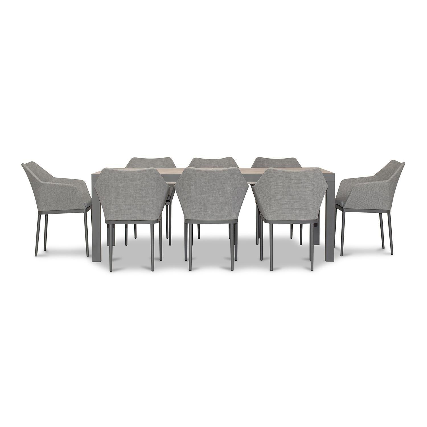 Starlook Bay 9 Pc Aluminum Dining Set - Extendable in Slate/Barnwood by Lakeview Outdoor Designs