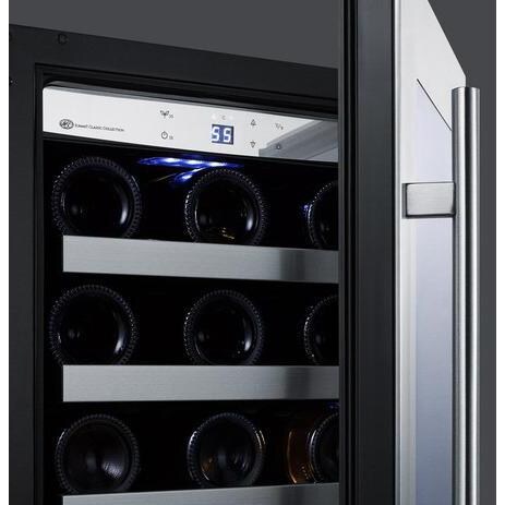 Summit Classic 34 Bottle Built-In / Freestanding Wine Cellar / Cooler - CL15WC - Open Door and Controls thumbnail