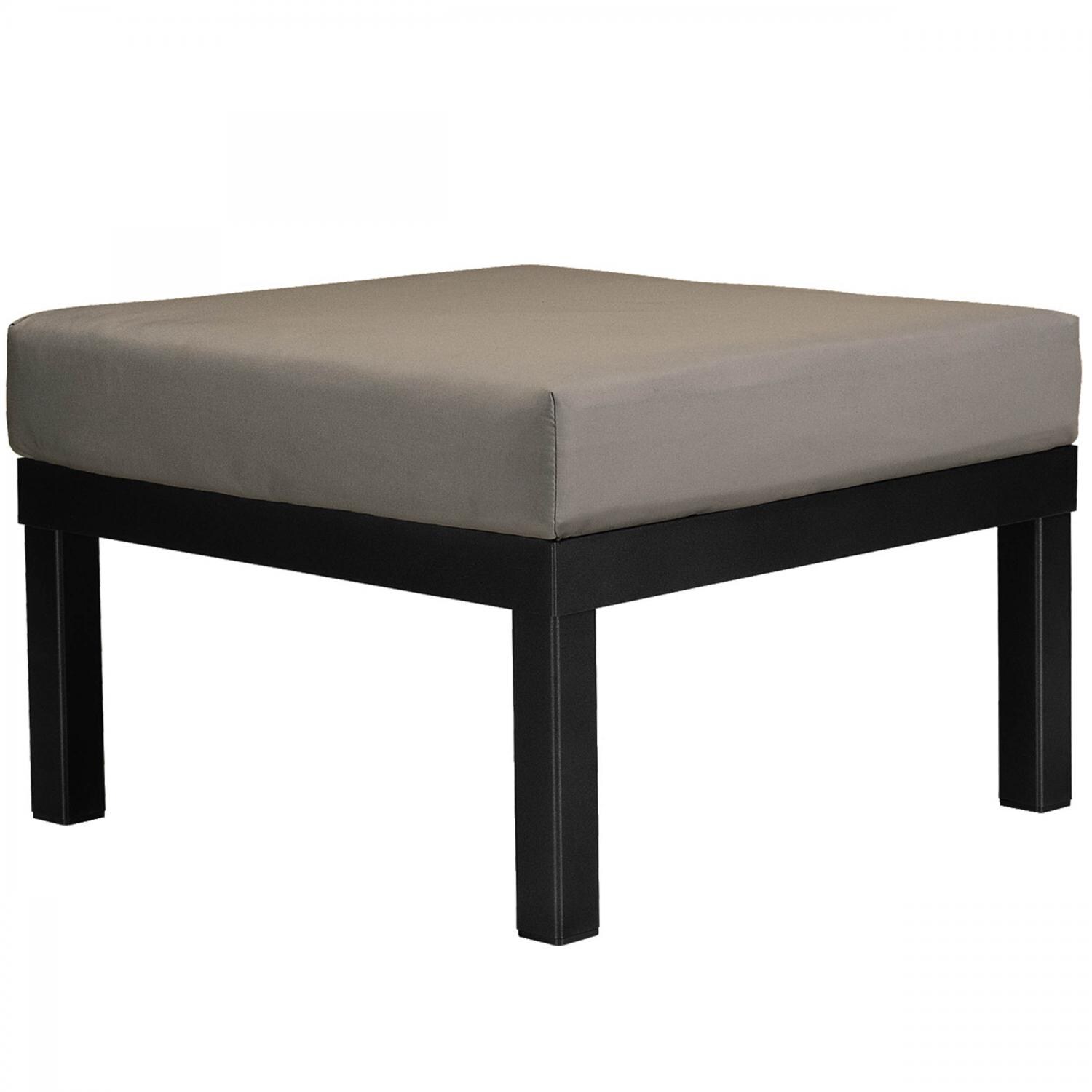Ashbee Aluminum Patio Ottoman By Telescope Casual - Textured Black/Mushroom thumbnail