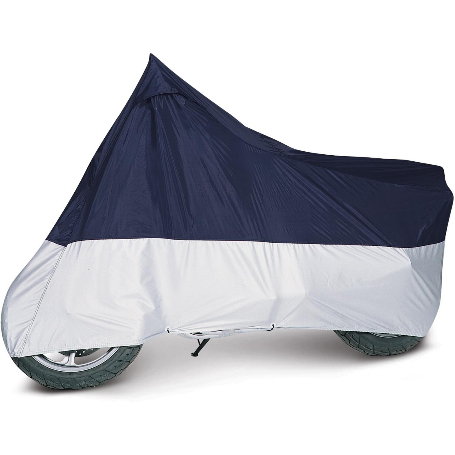 Classic Accessories MotoGear Motorcycle Cover Up To 1500cc Full Dress(blue/silver)