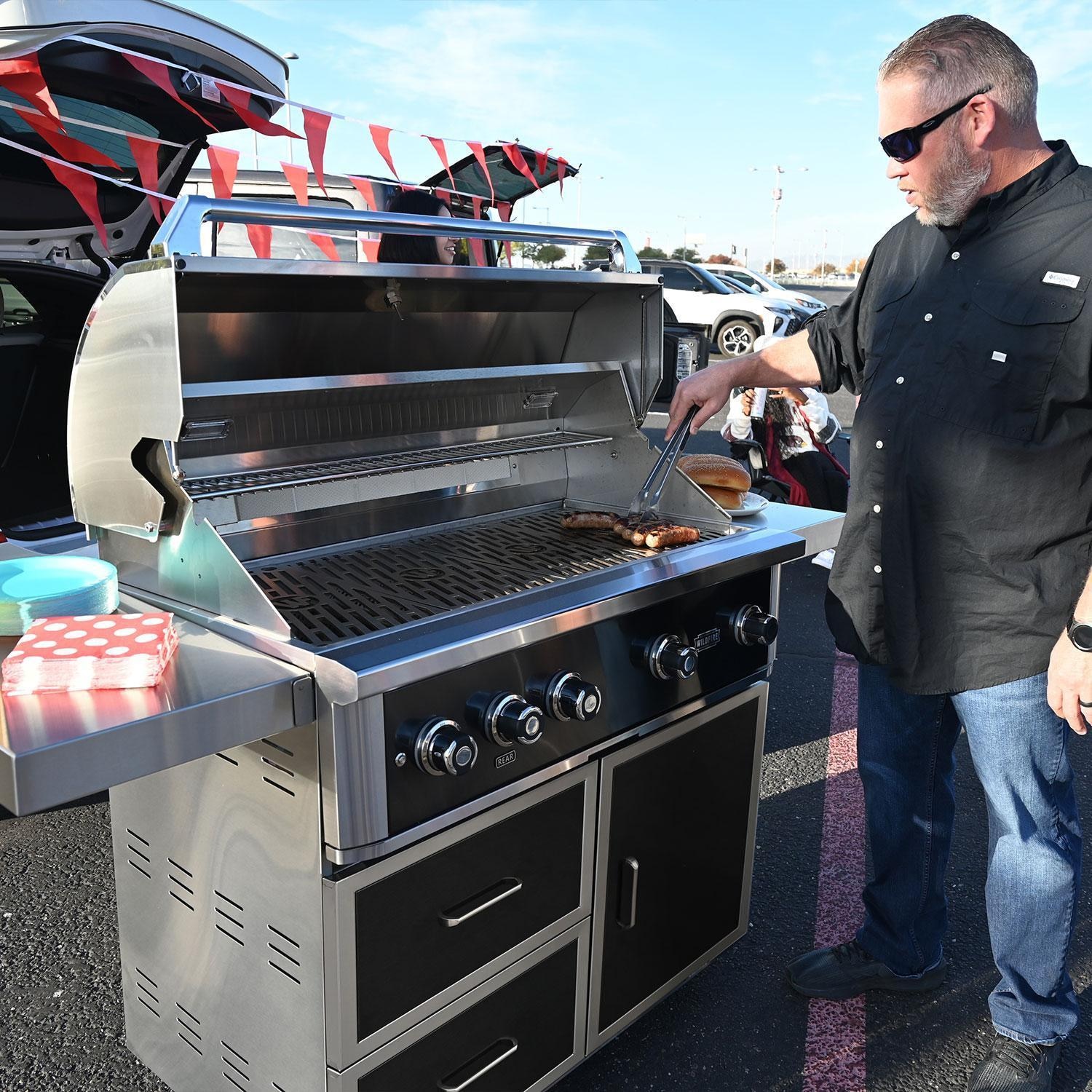 Wildfire Ranch Pro 42-in Black 304 SS Natural Gas Grill w/ Freestanding Cart - Installed On Cart - Lifestyle thumbnail