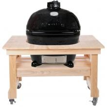 Primo Oval XL Ceramic Kamado Grill On Compact Cypress Table image