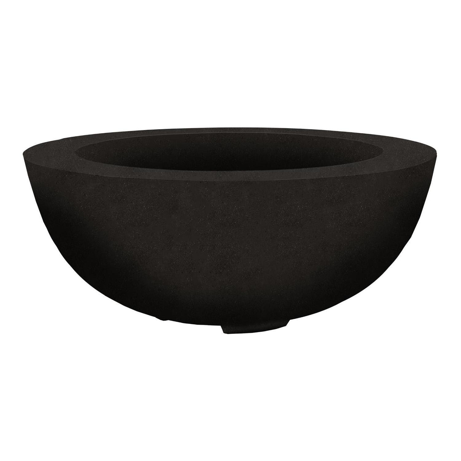 Moderno 8 39-in Round GFRC Natural Gas Fire Bowl in Ebony by Prism Hardscapes