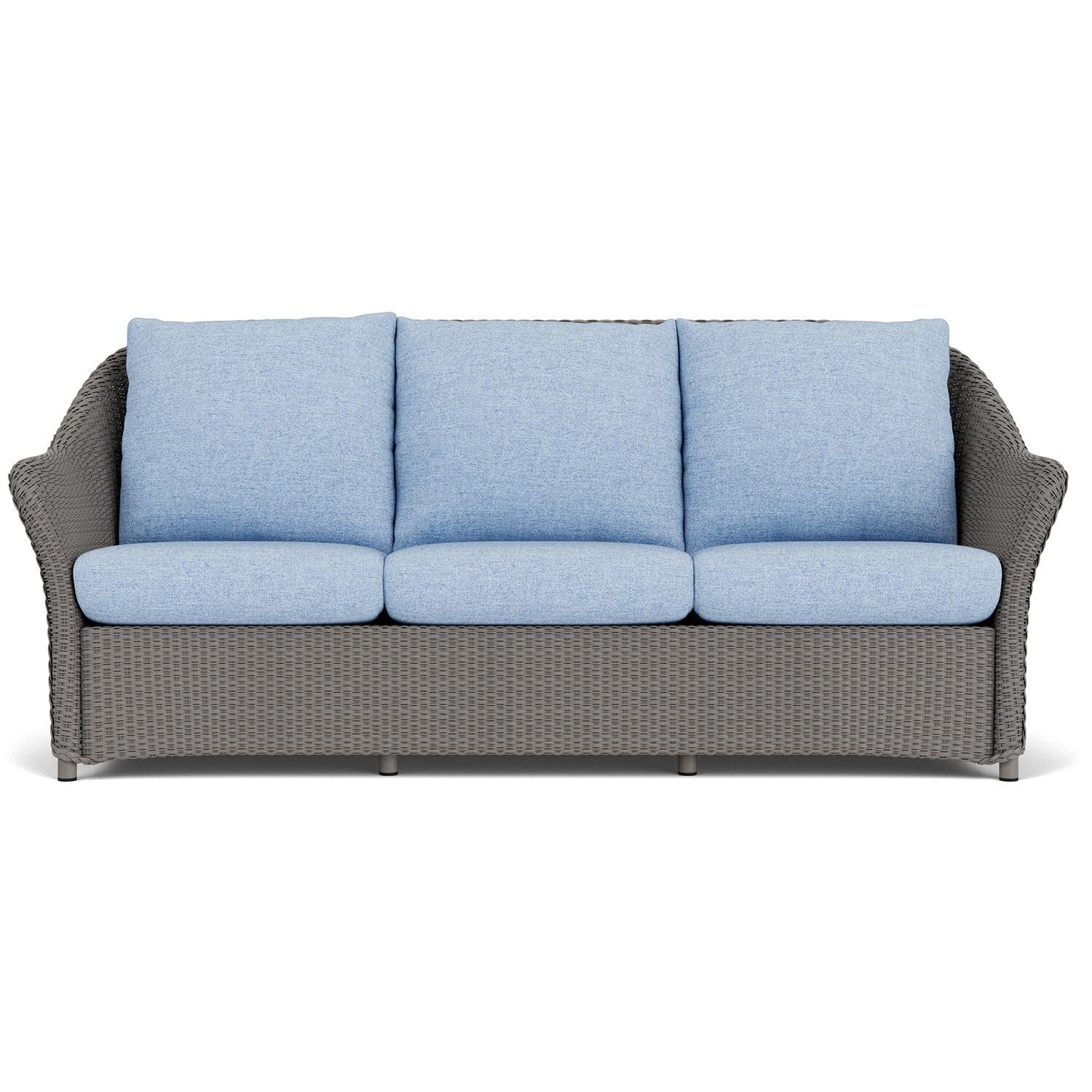 Lloyd Flanders Weekend Retreat Sofa in Pewter Finish W/ Demo Skyway Fabric thumbnail