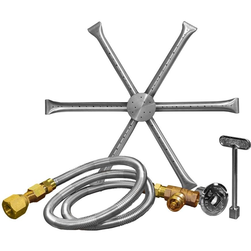 Firegear 36-Inch Burning Spur Natural Gas Fire Pit Burner Kit Without Pan - Match Light Ignition