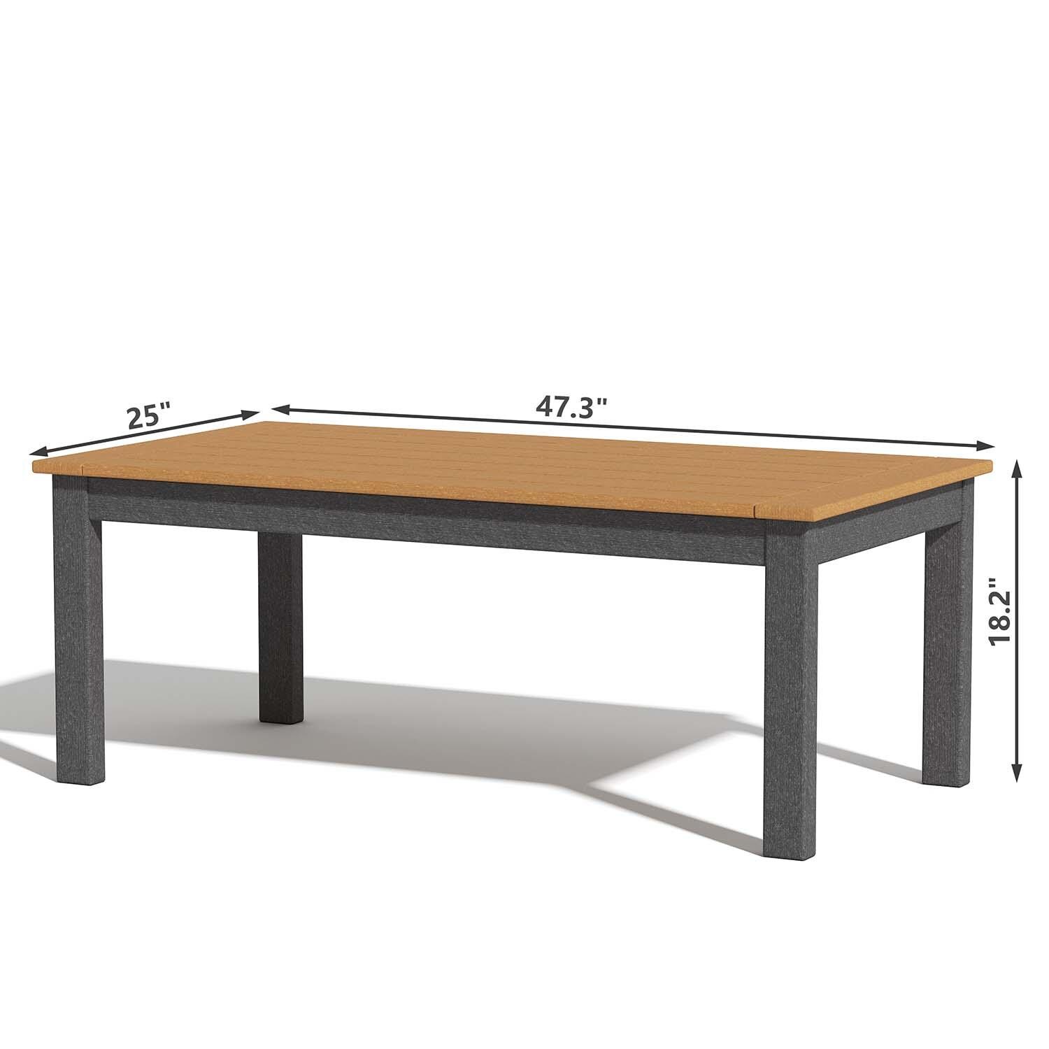 Sabine Landing 5 Pc Set Polyresin Seating Set By Lakeview Outdoor Designs - Coffee Table - Dimensional thumbnail