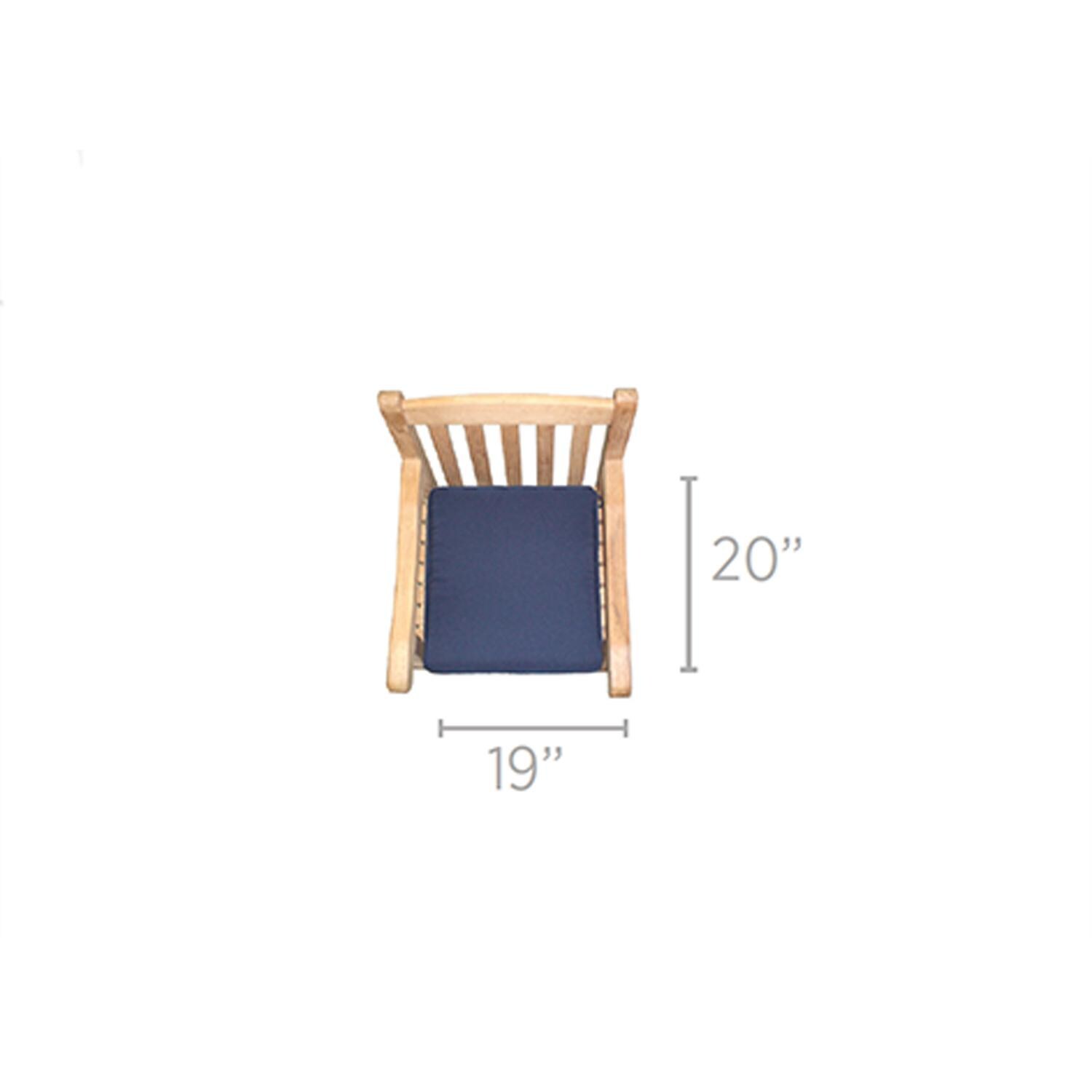 Royal Teak Collection CU1G Sunbrella One Seater Cushion in Canvas Granite - Dimensions - Dimensional thumbnail