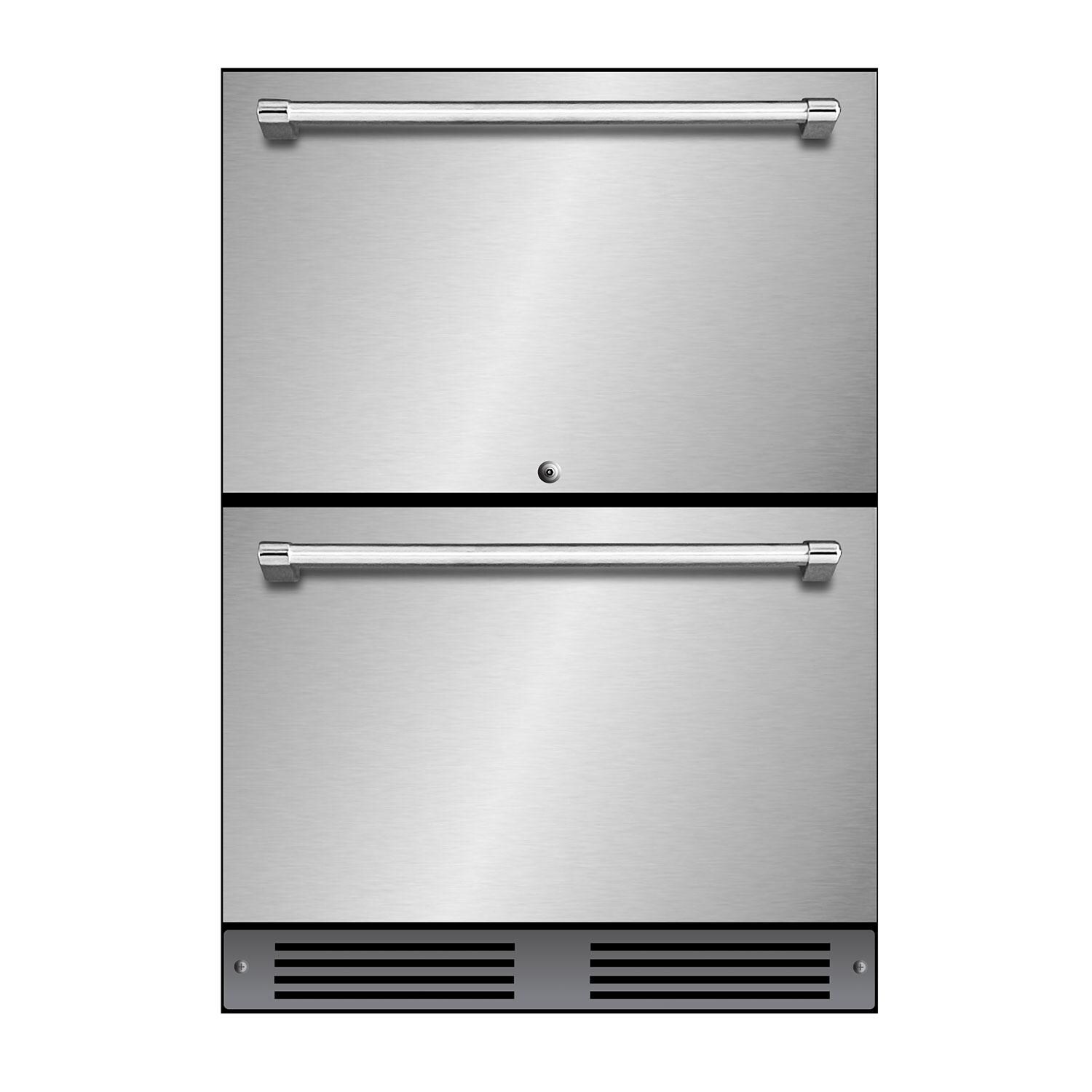 XO Appliance XOU24ORDS 24-Inch 5.3 Cu. Ft. Stainless Steel Refrigerator Drawers - Front View - White Background thumbnail