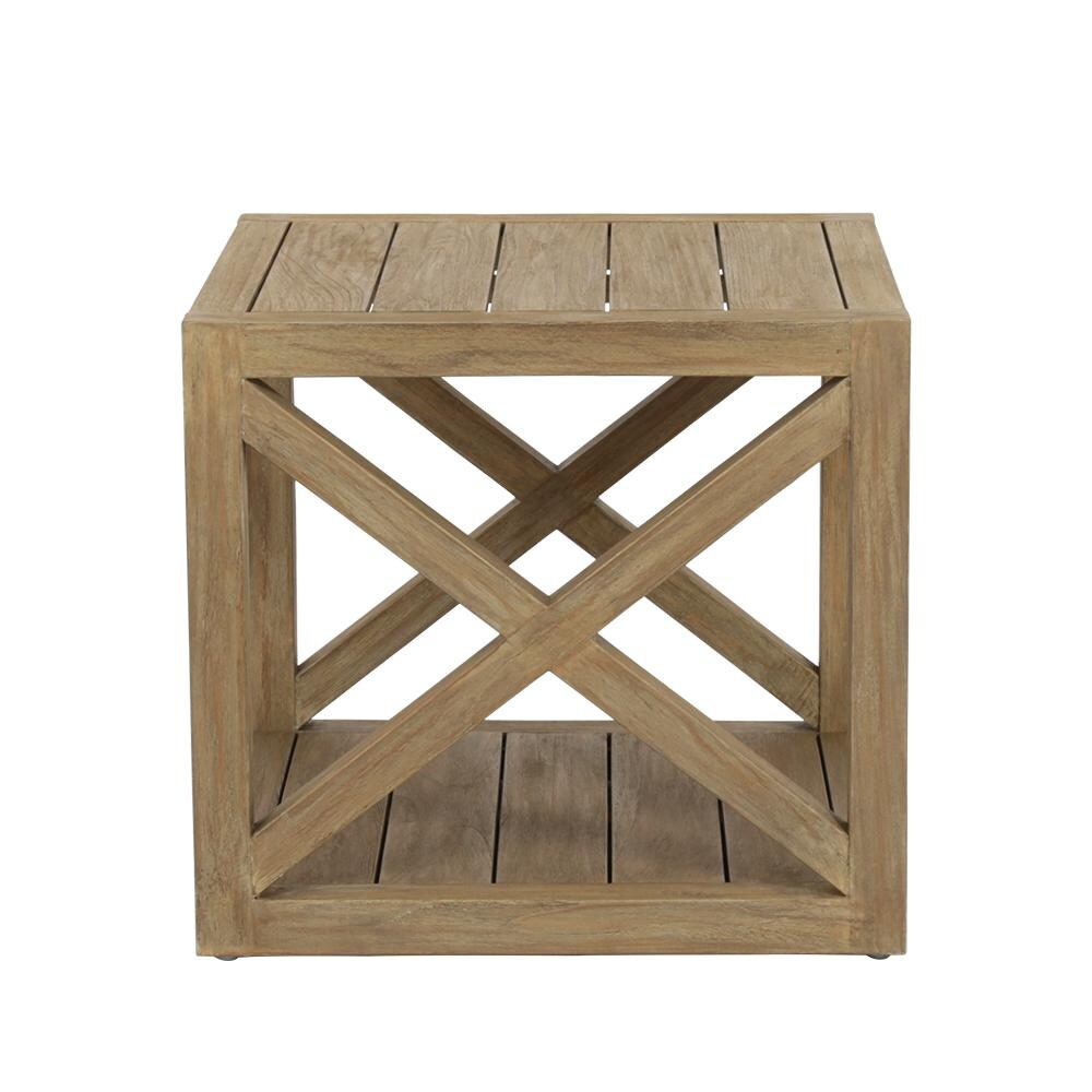 Sunset West - 5501-XET - Coastal Teak 22-Inch Square Teak Patio X End Table - X Side thumbnail