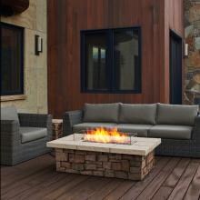 Real Flame Sedona 52-Inch Rectangular Fire Table - Fiber-Cast Concrete - Faux Flagstone and Stacked Stone - Propane W/ Conversion Kit - C11812LP-BF