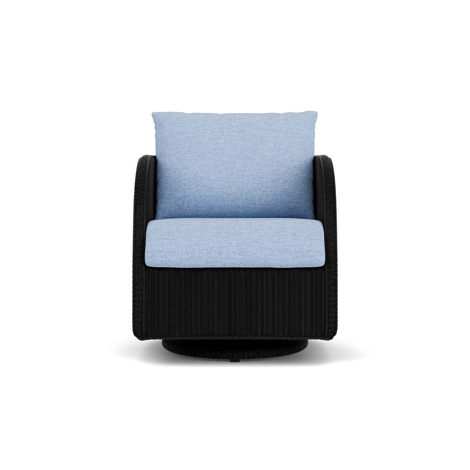 Lloyd Flanders Essence Swivel Glider Lounge Chair W/Demo Skyway Fabric - Ebony Finish thumbnail
