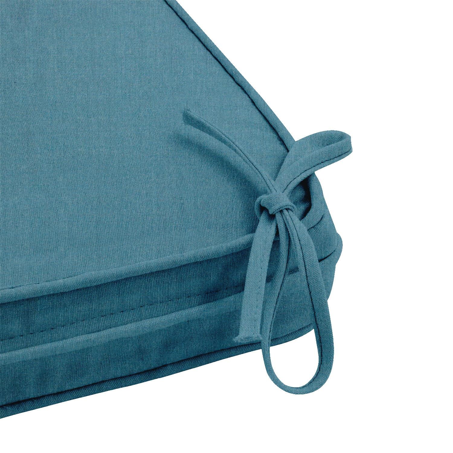 Sunbrella Cast Lagoon Small Outdoor Replacement Bench Cushion W/ Piping By UltimatePatio.com - Tie Detail thumbnail