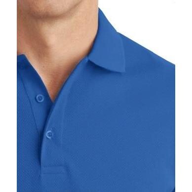 Port Authority Textured Moisture Wicking Polo Shirt - Classic Blue