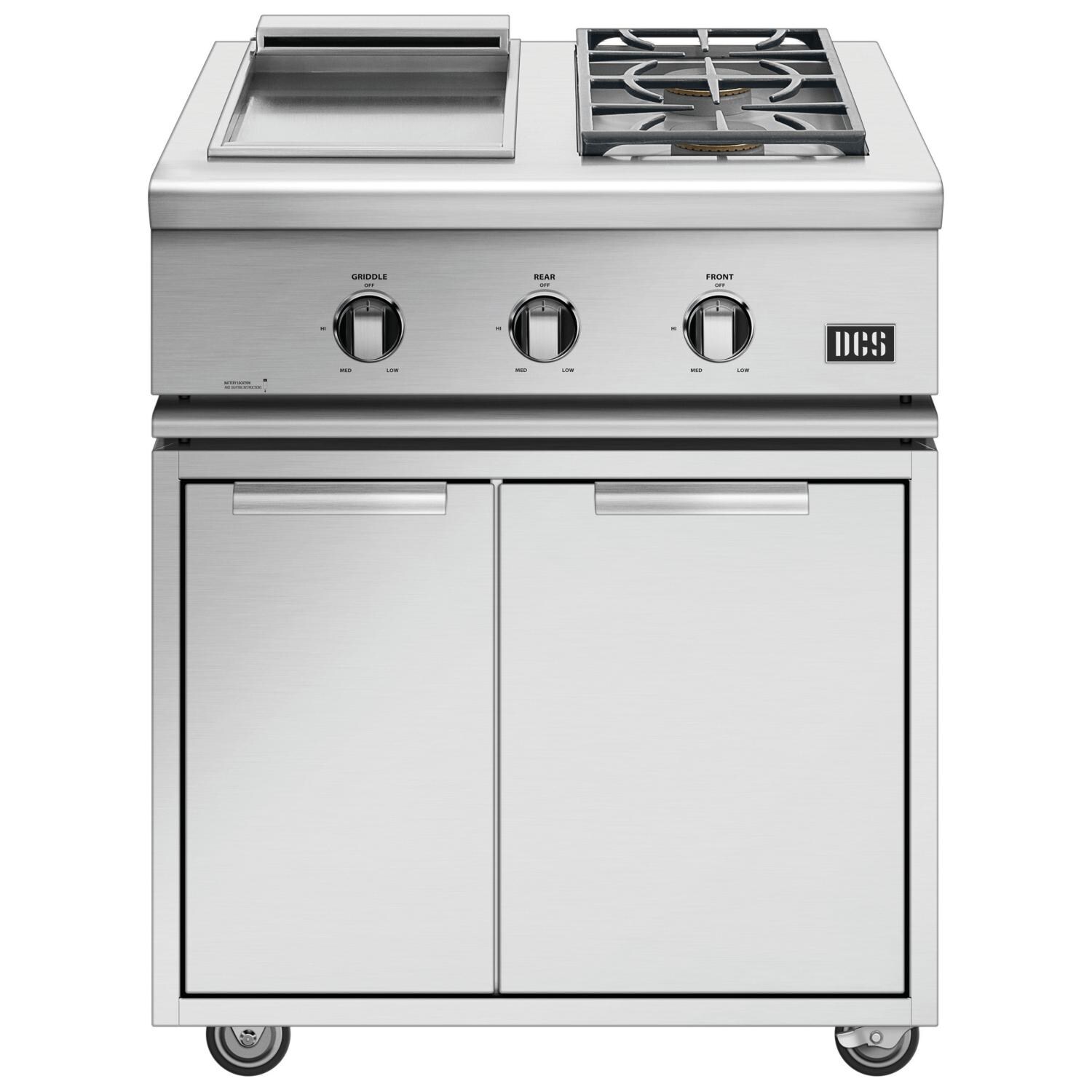 DCS BFGC-30BGD-L Liberty Propane Gas Side Burner And Griddle On Cart thumbnail