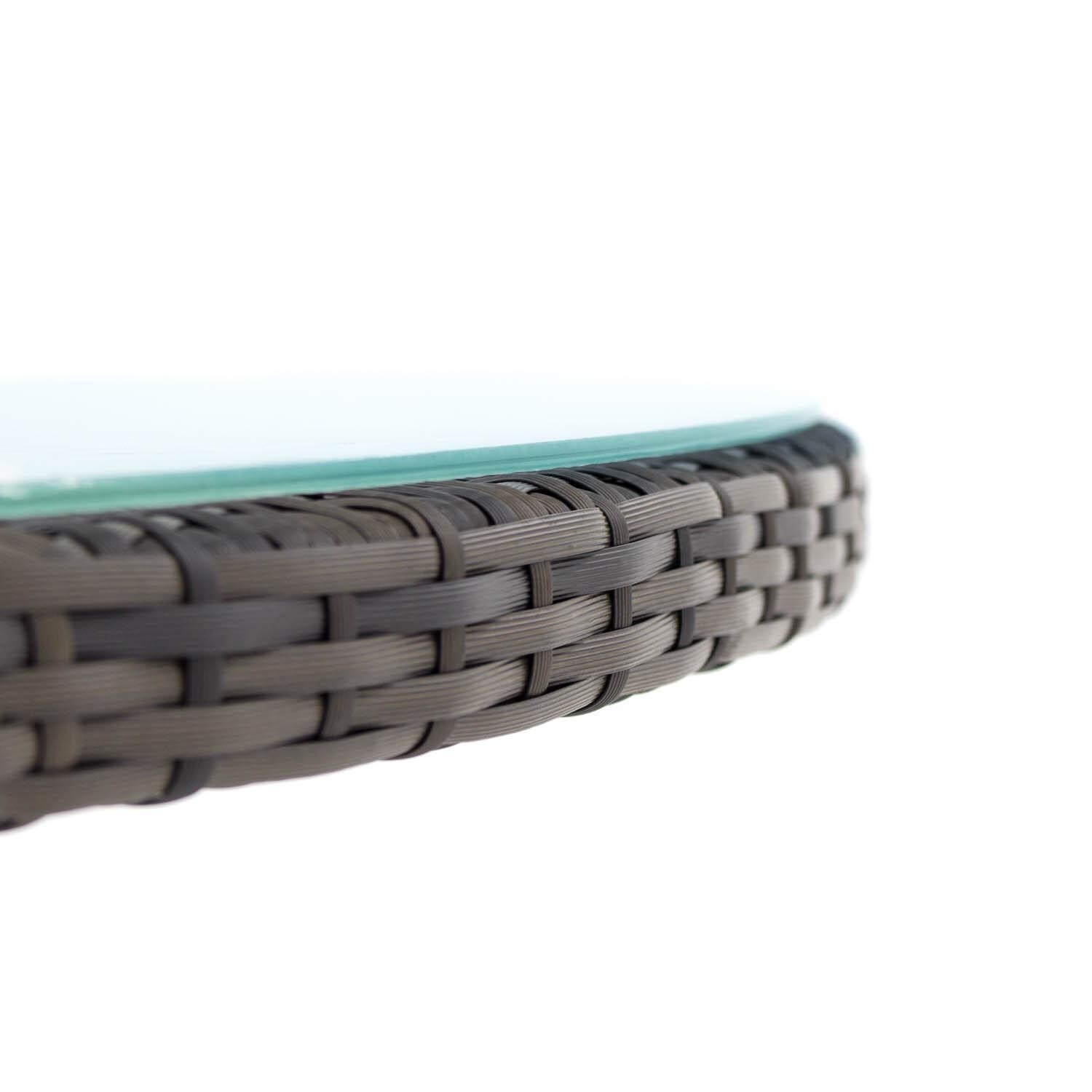 Gentilly 48-Inch Round Wicker Patio Dining Table - Side Edge Detail thumbnail