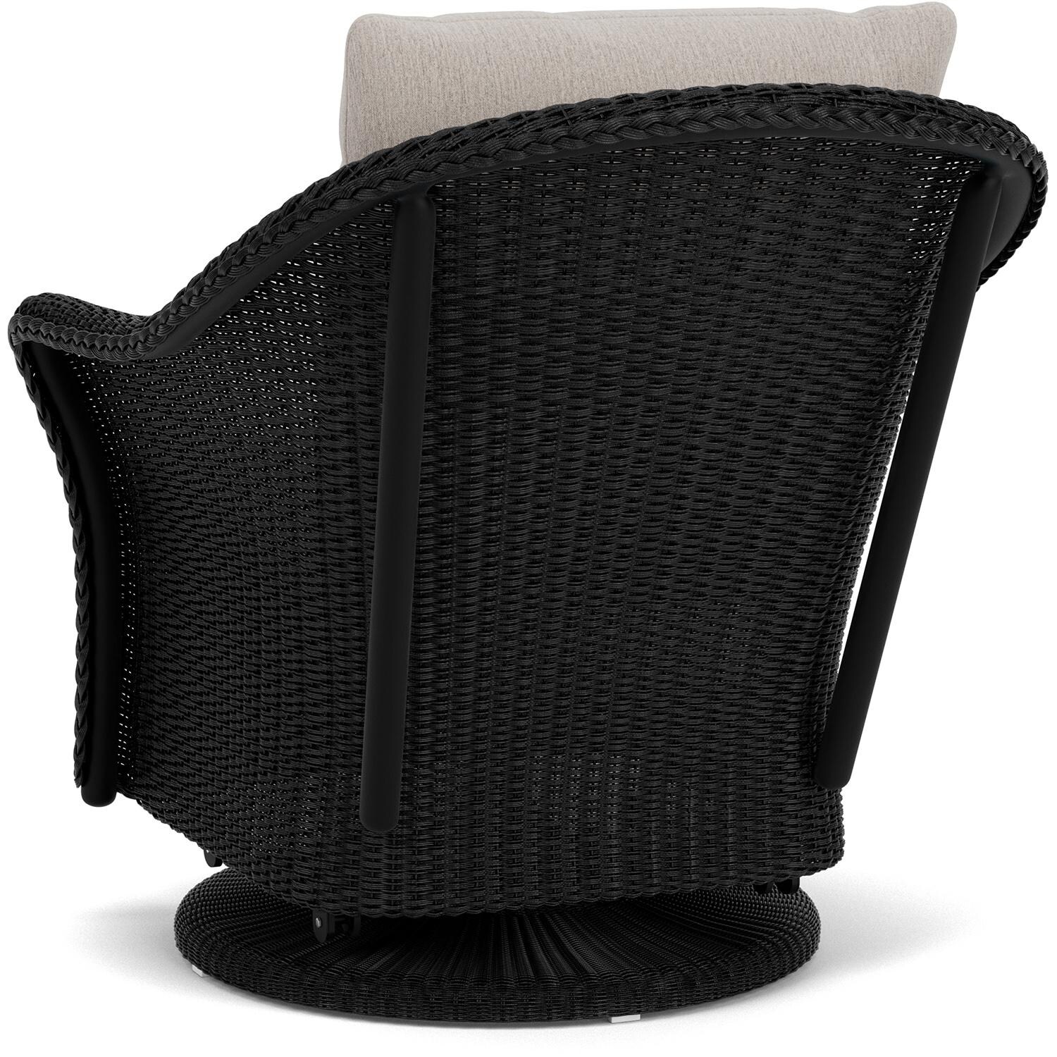 Lloyd Flanders Weekend Retreat Swivel Glider Lounge Chair in Ebony Finish W/ Remy Cloud Fabric - Back Left thumbnail