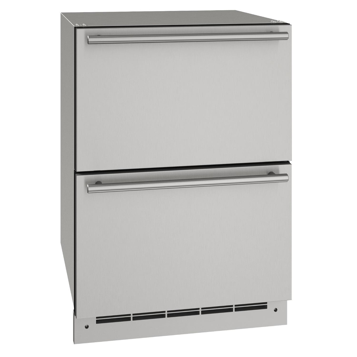 U-Line 24-Inch 5.4 Cu. Ft. Outdoor Rated Refrigerator Drawers - Stainless Steel - UODR124-SS61A