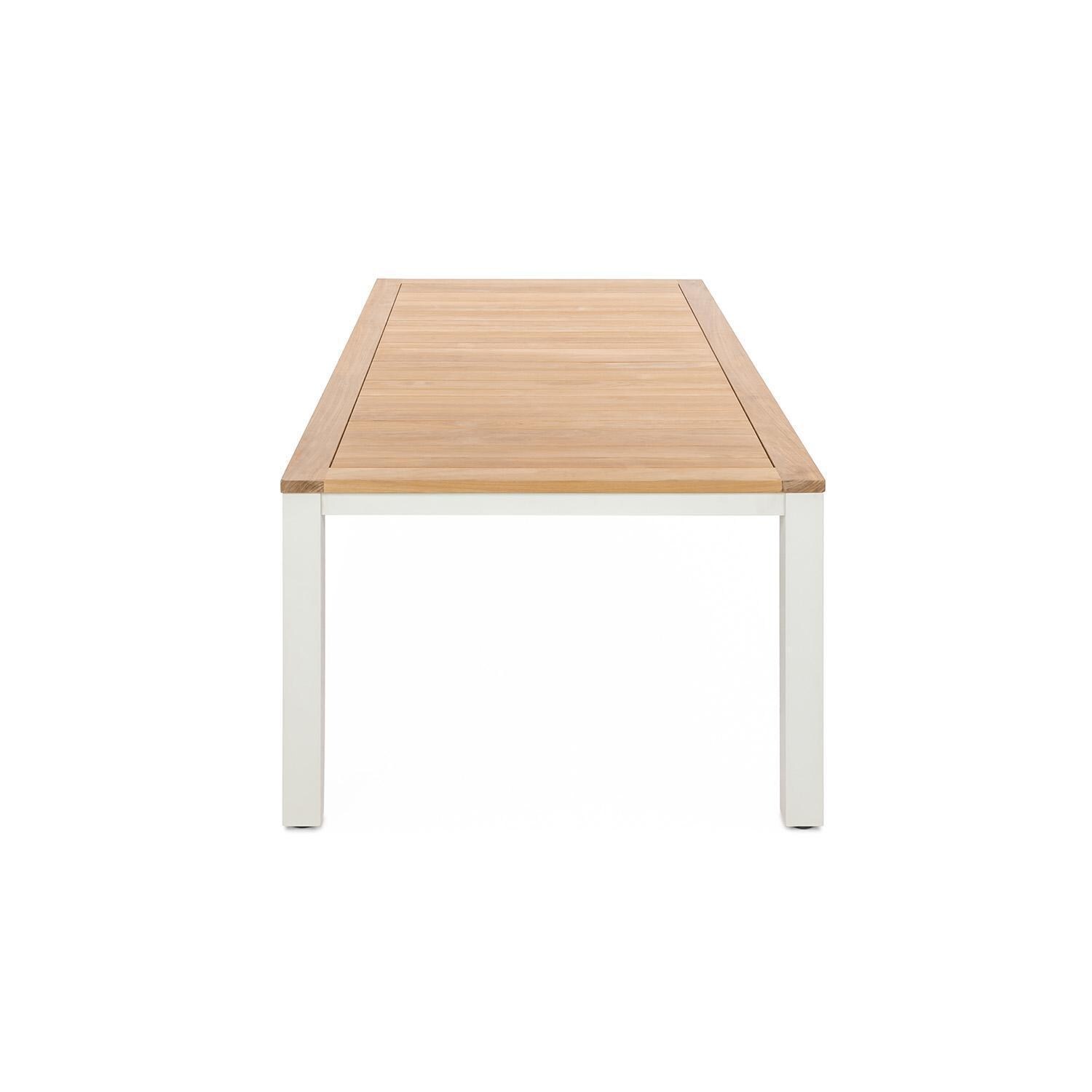 Teak + Table Paros 82 Inch Rectangular Dining Table in White - Side - White Background thumbnail