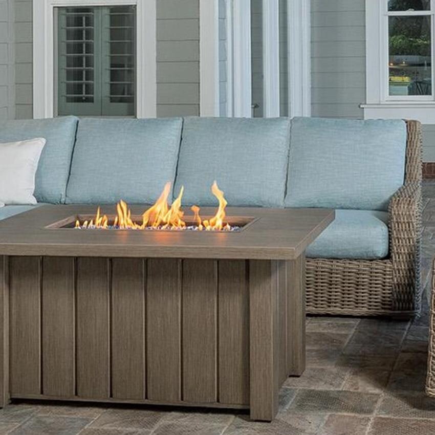 Laurent 2 Person Wicker Left Loveseat in Driftwood/Adena Celeste By Ebel