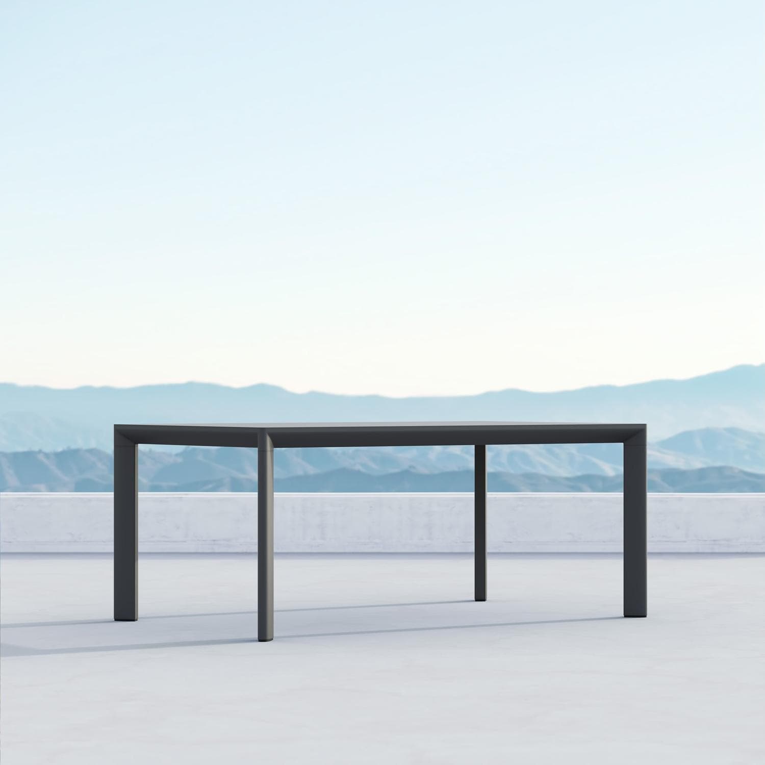 Azzurro Living Porto 72 Inch Charcoal Aluminum Dining Table By - POR-A16DTRC