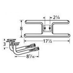 Stainless Steel H Twin, Centered, 2.25 Inch Offset Burner 10902-78502