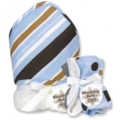 Trend Lab Hooded Towel And Wash Cloth Set Max Stripe BBQGuys