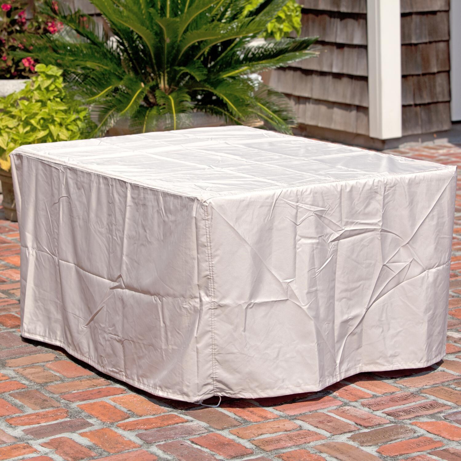 Haven Bay 35-Inch Propane Gas Fire Pit Table By Ultimate Patio - Fire Pit Cover - Lifestyle thumbnail