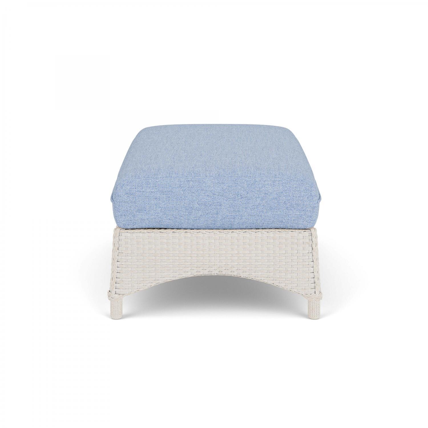 Lloyd Flanders Mandalay Large Ottoman in Antique White Finish with Demo Skyway Fabric - Side thumbnail