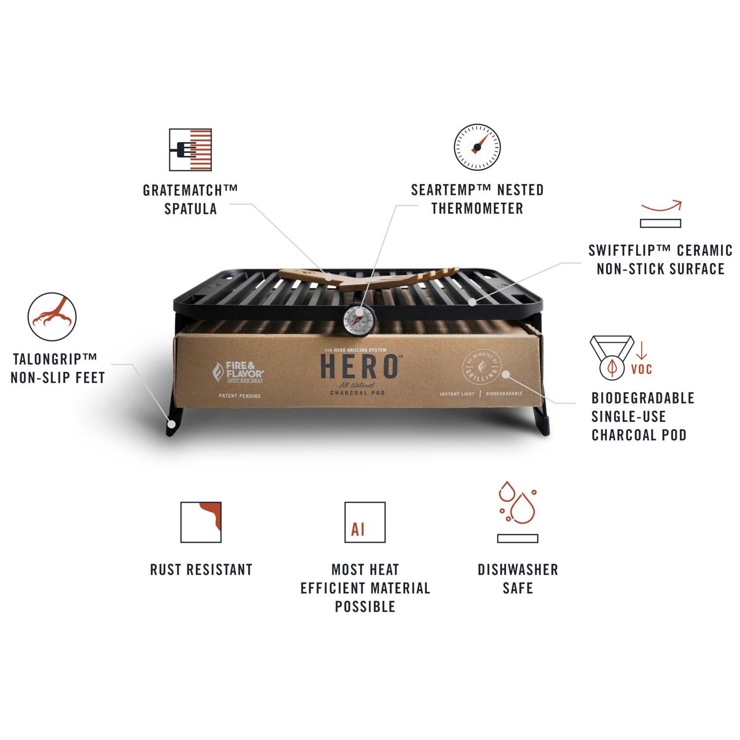 Fire & Flavor FFG3 HERO Charcoal Grill System - More Features thumbnail