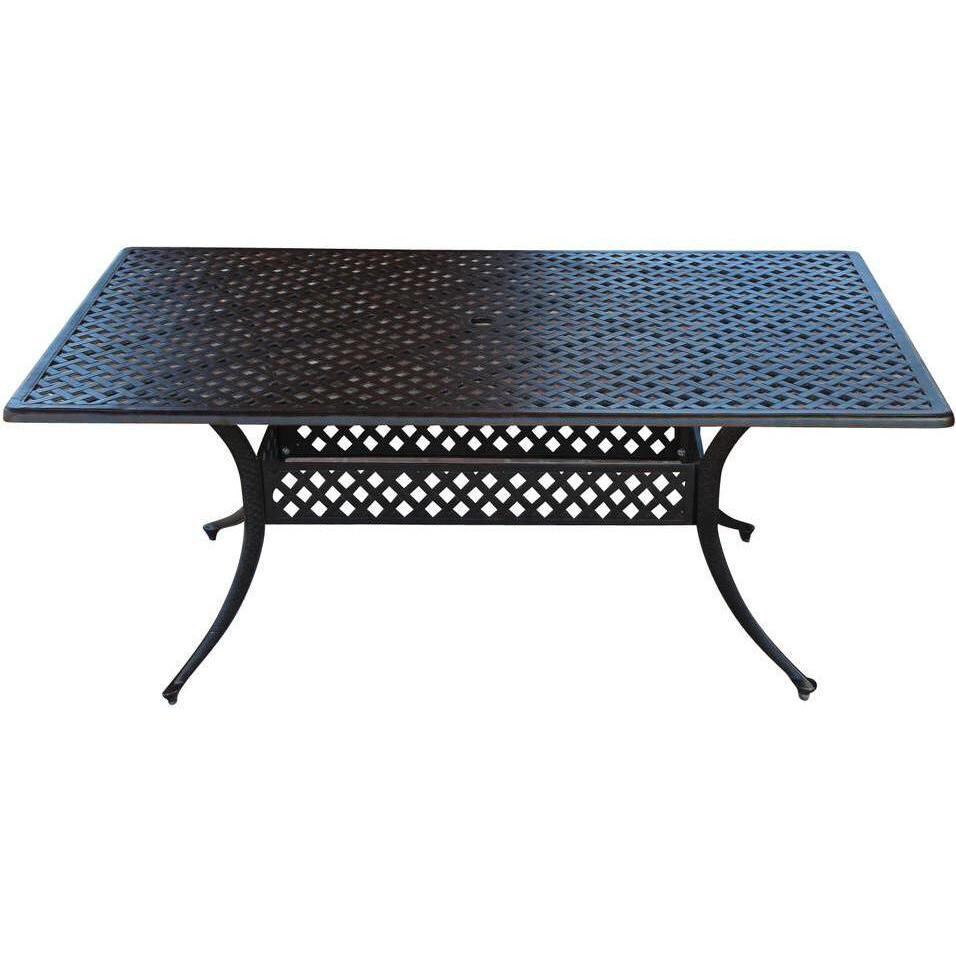 72 X 42 Inch Cast Aluminum Rectangle Patio Dining Table By Lakeview Outdoor Designs