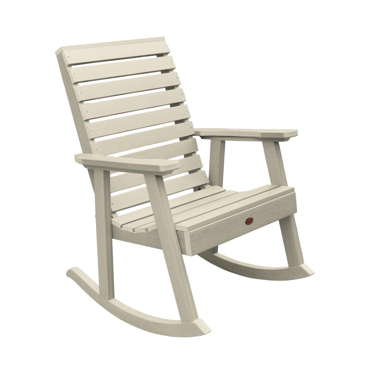 Lakeview Elm Pointe Rocking Chair - Whitewash - Angled View thumbnail