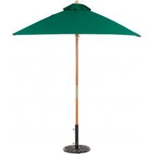 Oxford Garden 6 Ft. Square Hardwood Patio Market Umbrella W/ Push Lift - Sunbrella Canvas Hunter Green