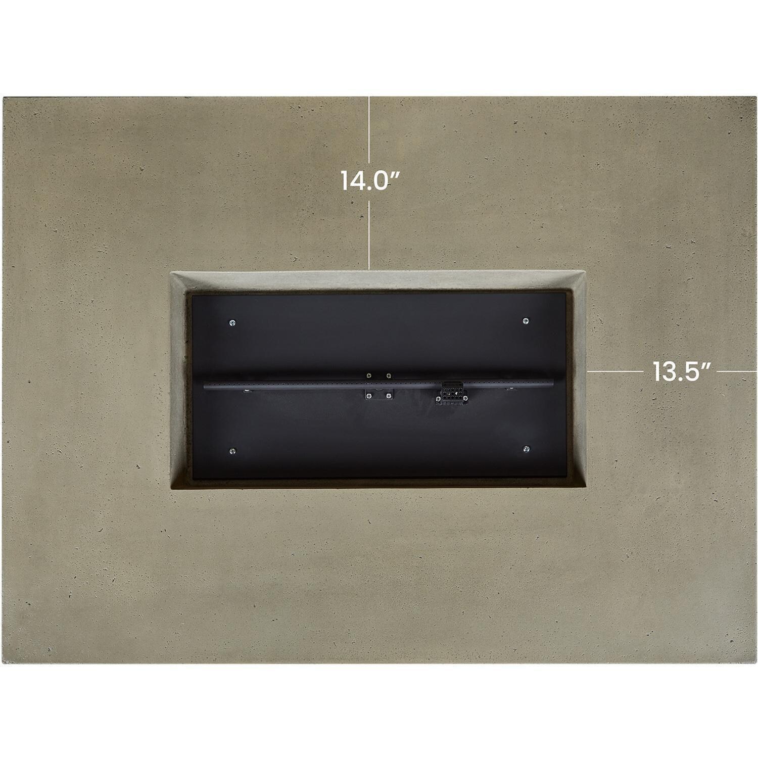 Hickory Bay 3708LP-DUNE 60 Inch Rectangular GFRC Propane Fire Pit Table in Dune by BBQGuys Signature - Burner - Detail thumbnail