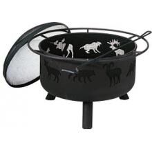 Landmann Big Sky Wildlife 24-Inch Wood Burning Fire Pit With Black Finish image