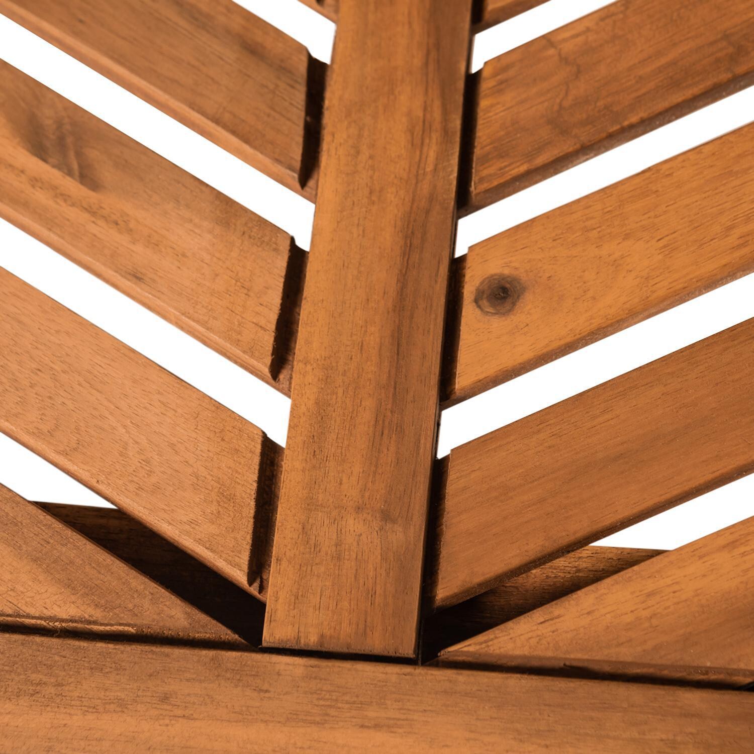 Ultimate Patio Wishlake 2 Piece Acacia Patio Dining Arm Chair Set - Brown - Chair Back Detail thumbnail